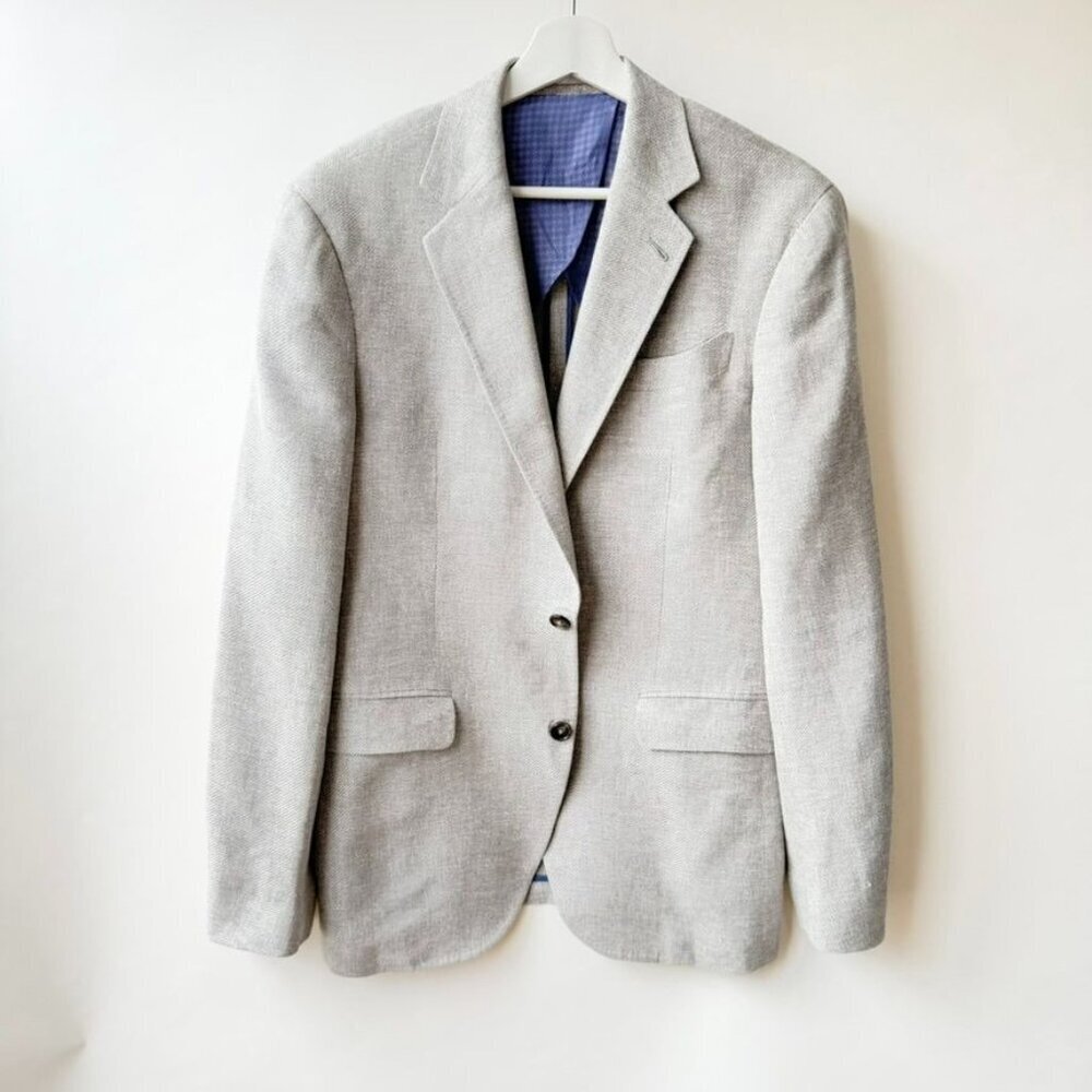 Knot Standard Grey Linen blend – Tailored Sport Coat Size 39 or 40